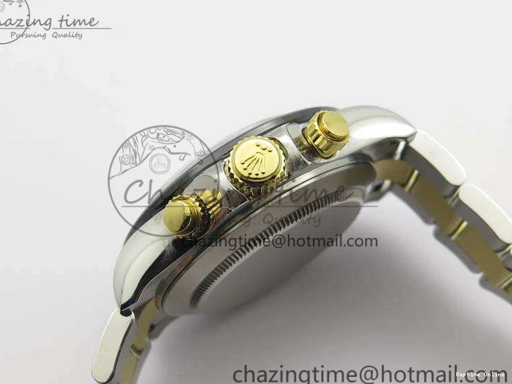 1230 FlexibleFit Daytona SS YG Ceramic Bezel JH Best Edition Gold Dial On SS YG Bracelet A 3528